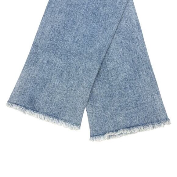 7 FOR ALL MANKIND High Rise Straight Leg Jeans Frayed Hem Women Sz 28 - Picture 8 of 8